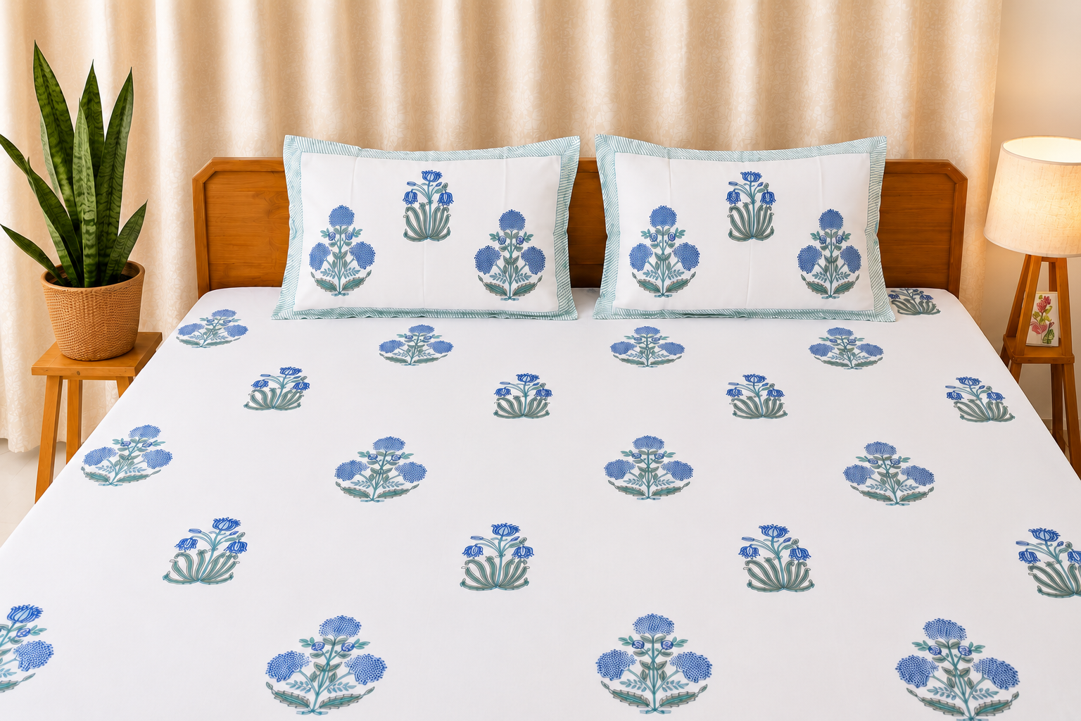 Neel Bageecha Percale Cotton Bedsheet