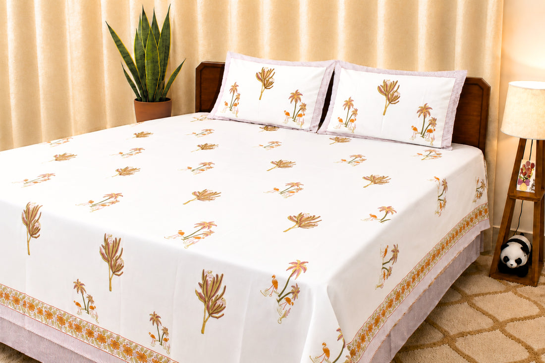 Bagh-E-Maru Percale Cotton Bedsheet