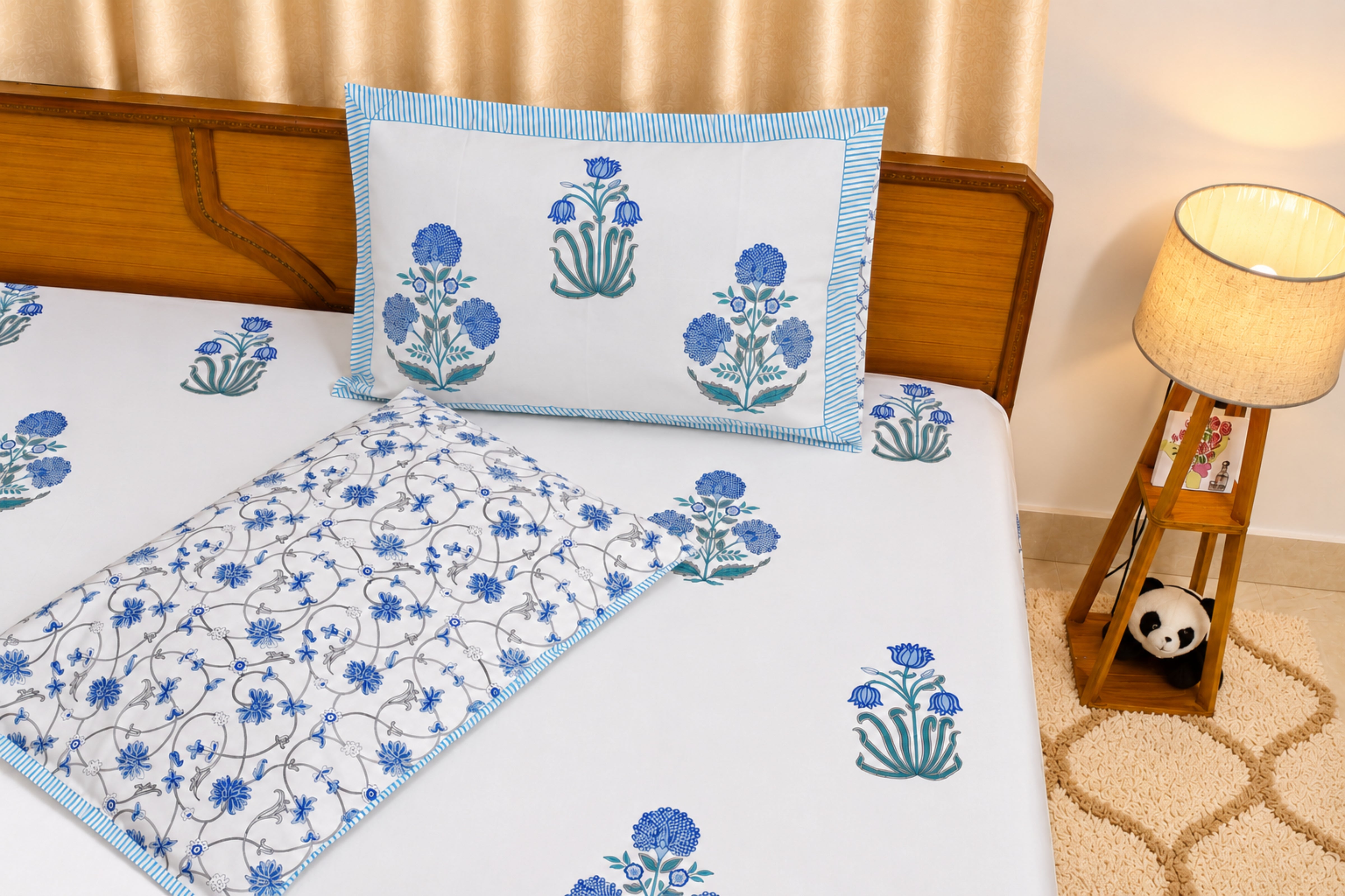 Neel Bageecha Percale Cotton Bedsheet