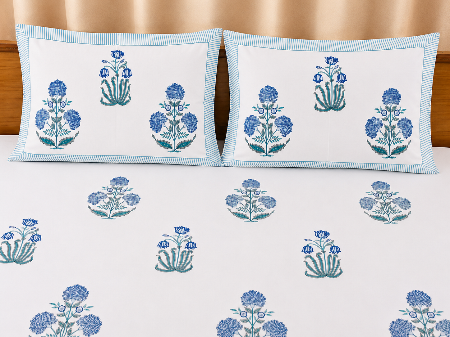 Neel Bageecha Percale Cotton Bedsheet